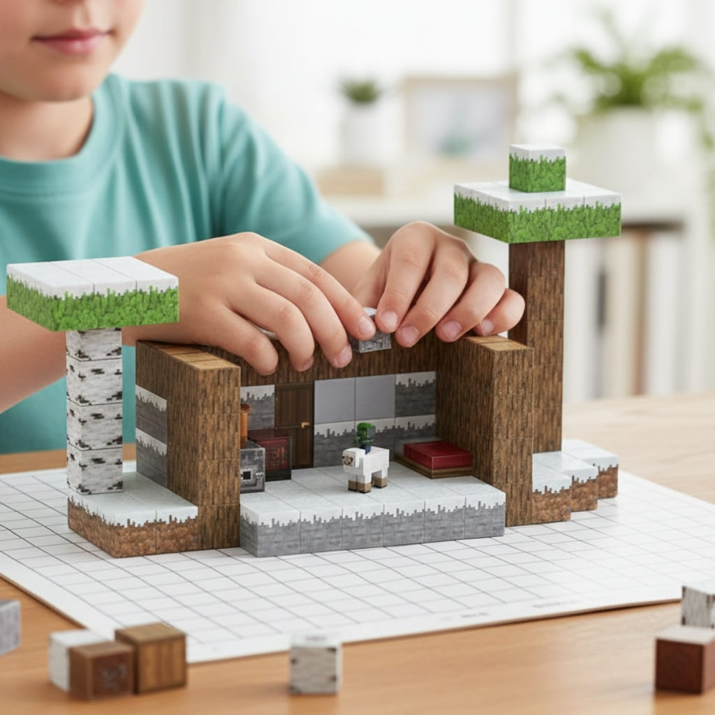 BuumBaa Blocos Magnéticos do Minecraft - Refúgio de Inverno