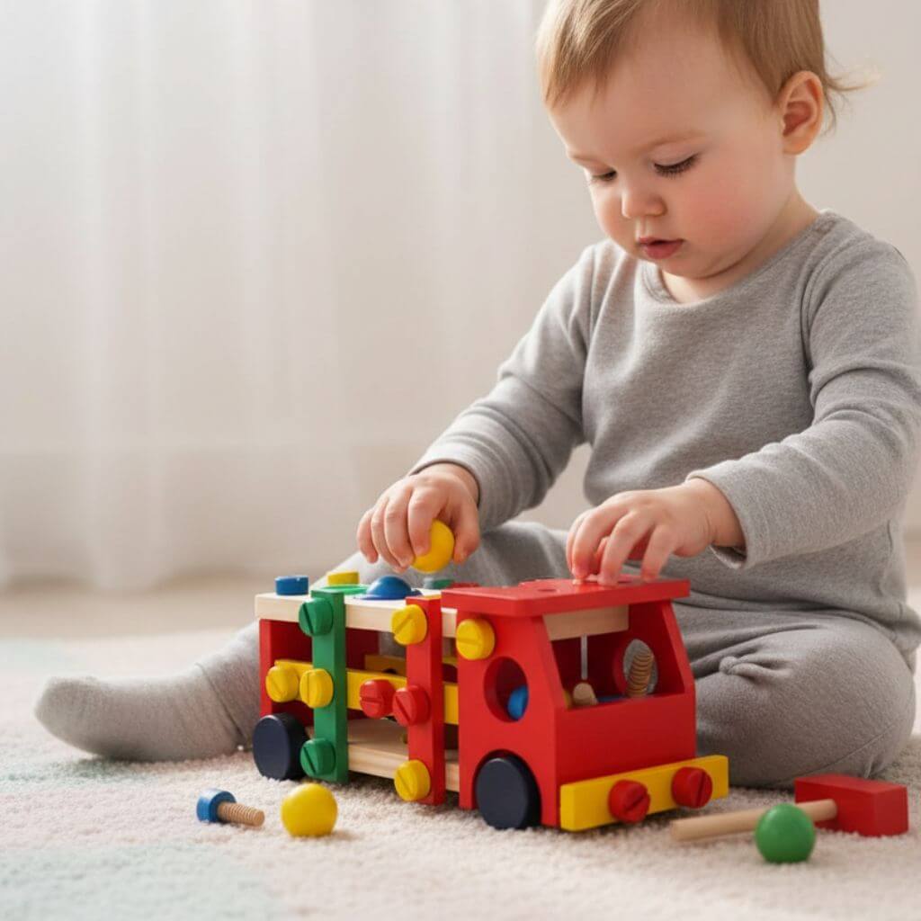 Brinquedo Montessori Caminhão de Madeira