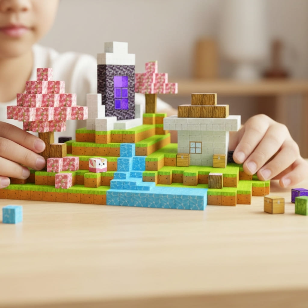 Blocos Magnéticos Minecraft Cerejeira Especial Minecraft BuumBaa®