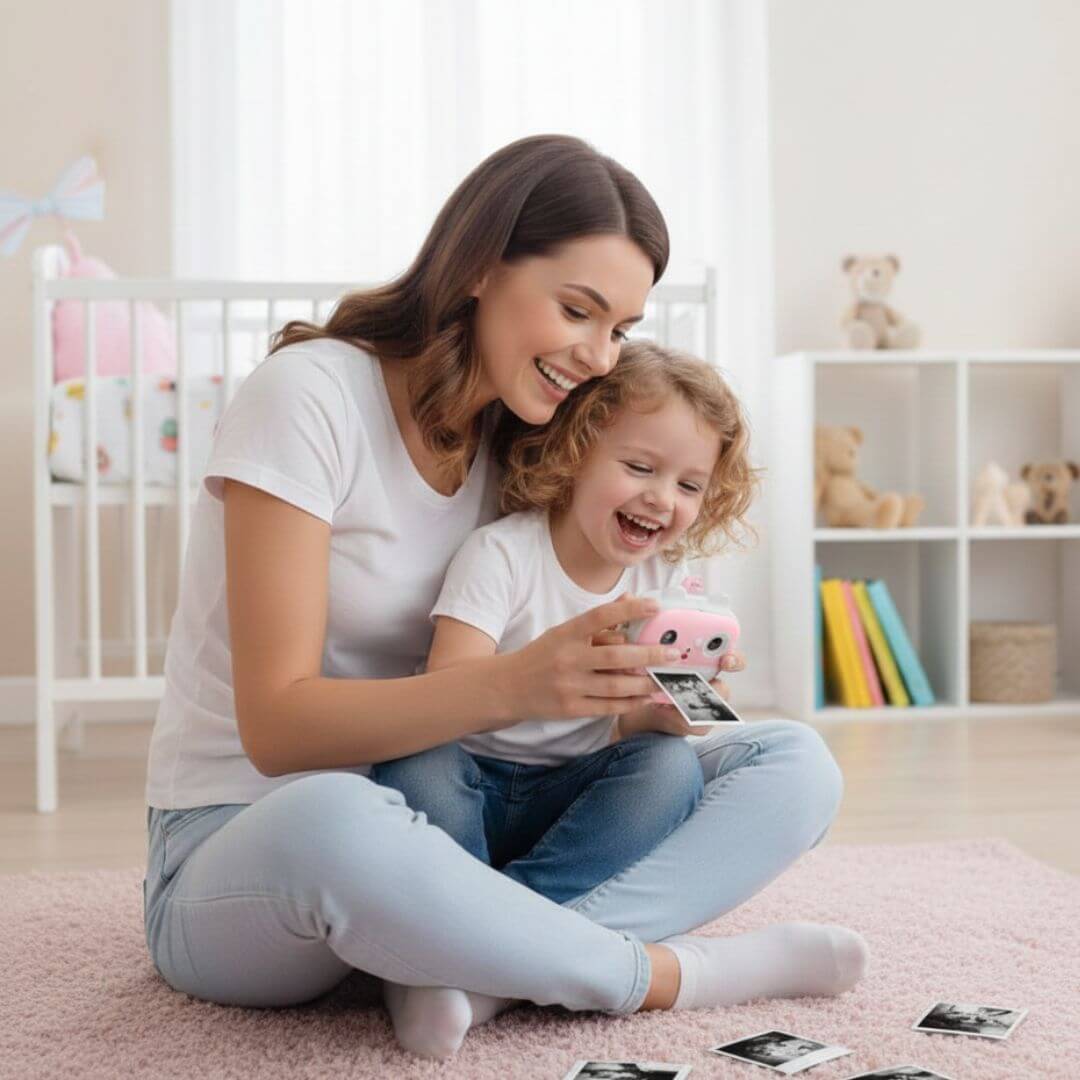 Câmera Infantil que Imprime Rosa 1080P HD - BuumBaa