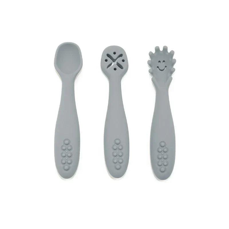 Kit 3 Colheres de Silicone Infantil | Livre de BPA - Buumbaa
