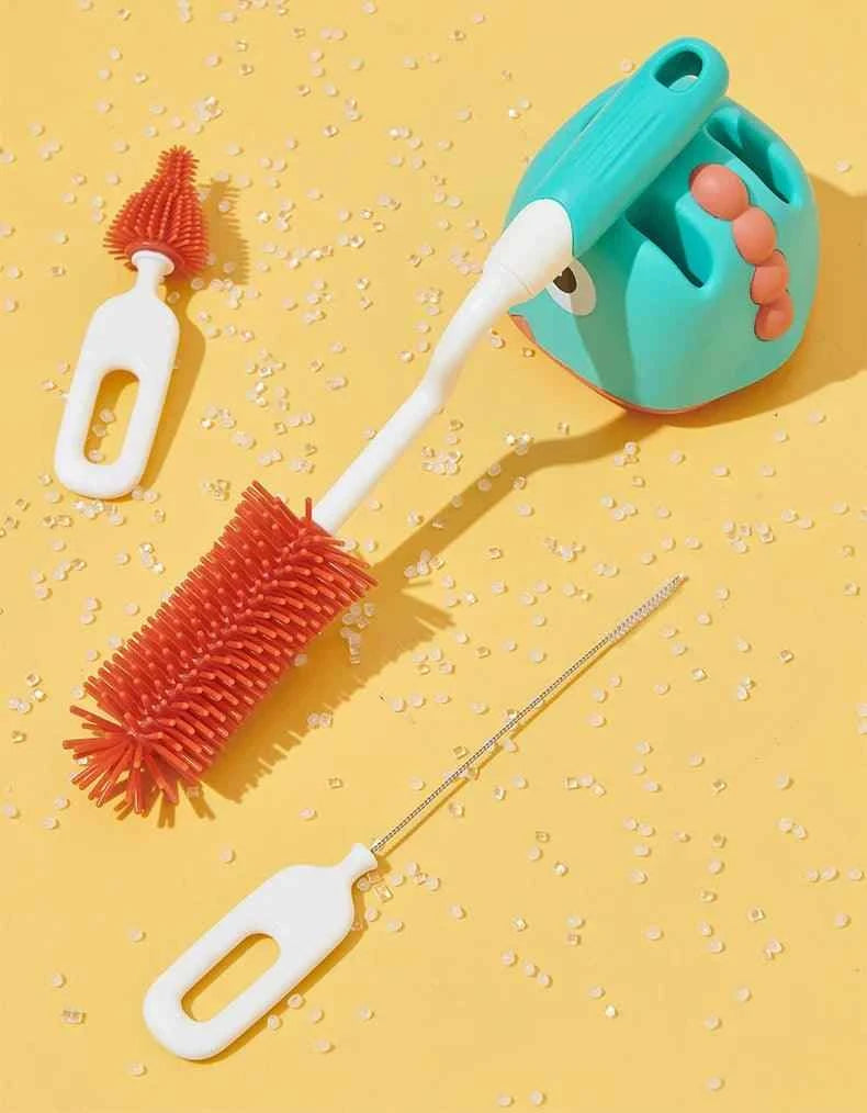 Kit Escova Limpadora De Mamadeira e Canudos | 4 Peças