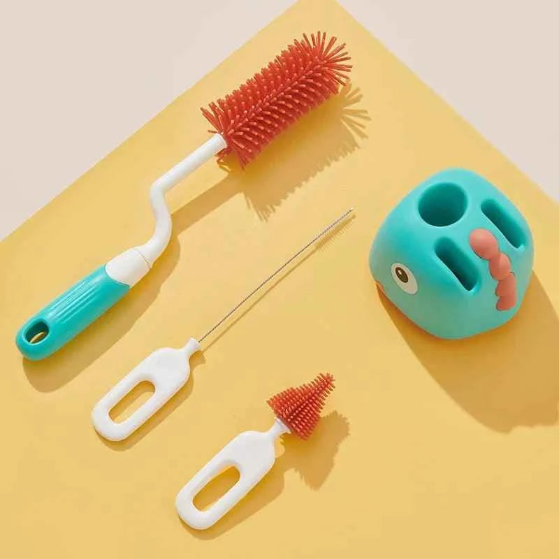 Kit Escova Limpadora De Mamadeira e Canudos | 4 Peças