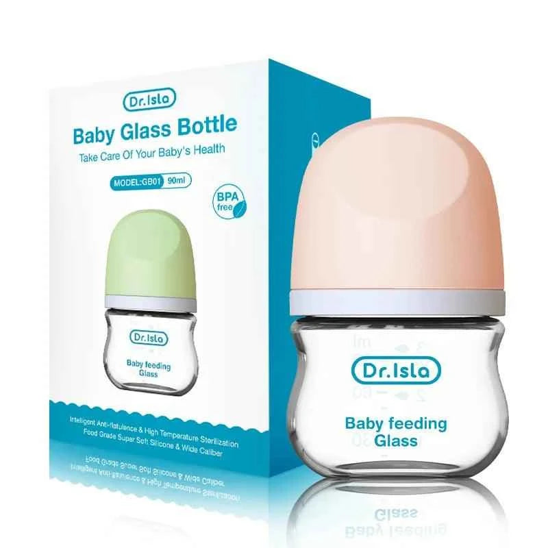 Mamadeira de Vidro Anti-flatulência para Bebê 90/160ml | Livre de BPA