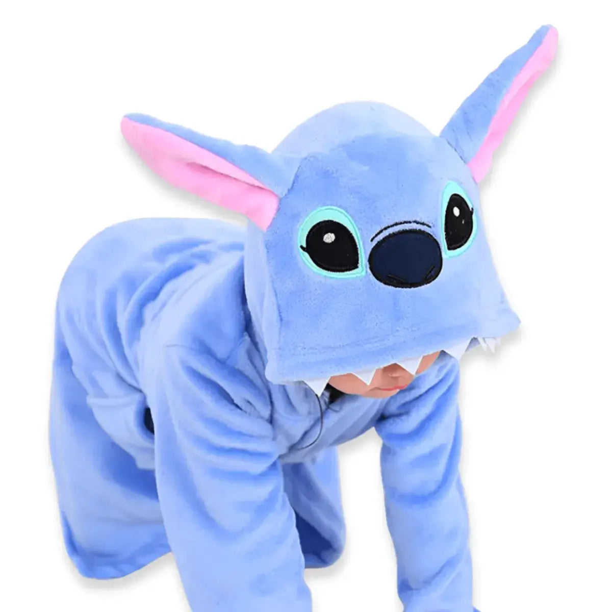 Pijama infantil do Stitch com capuz e orelhas