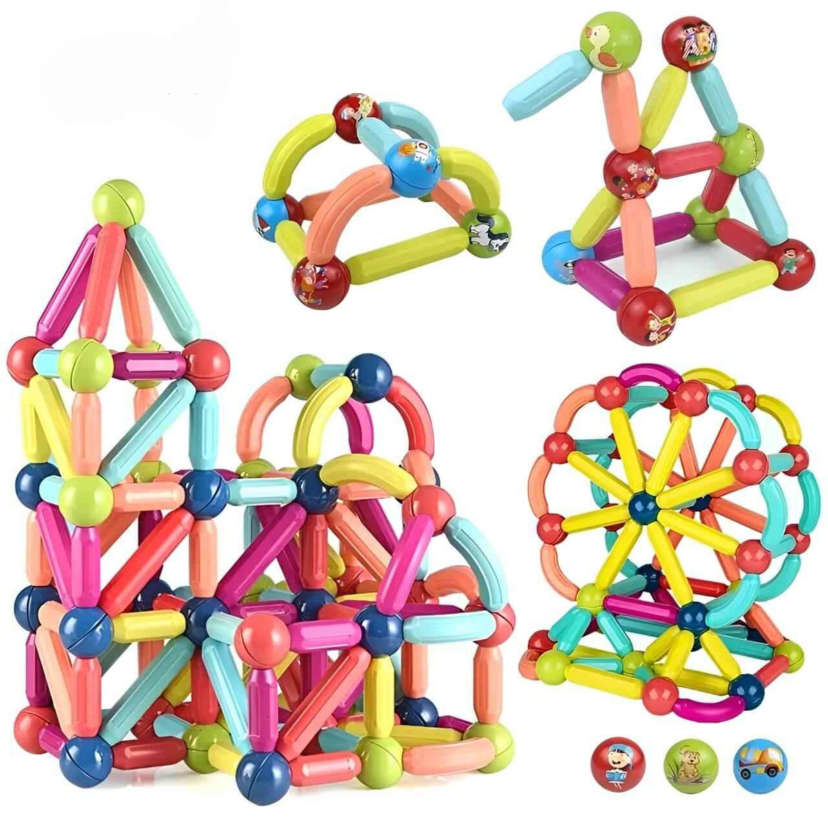 Blocos de Brinquedo Magnéticos Educacional Criatividade-BuumBaa