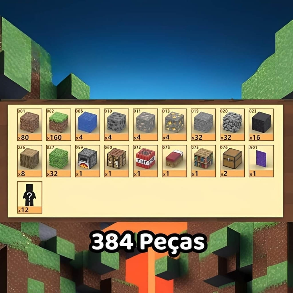 Peças dos Blocos Magnéticos Minecraft - Base da Floresta