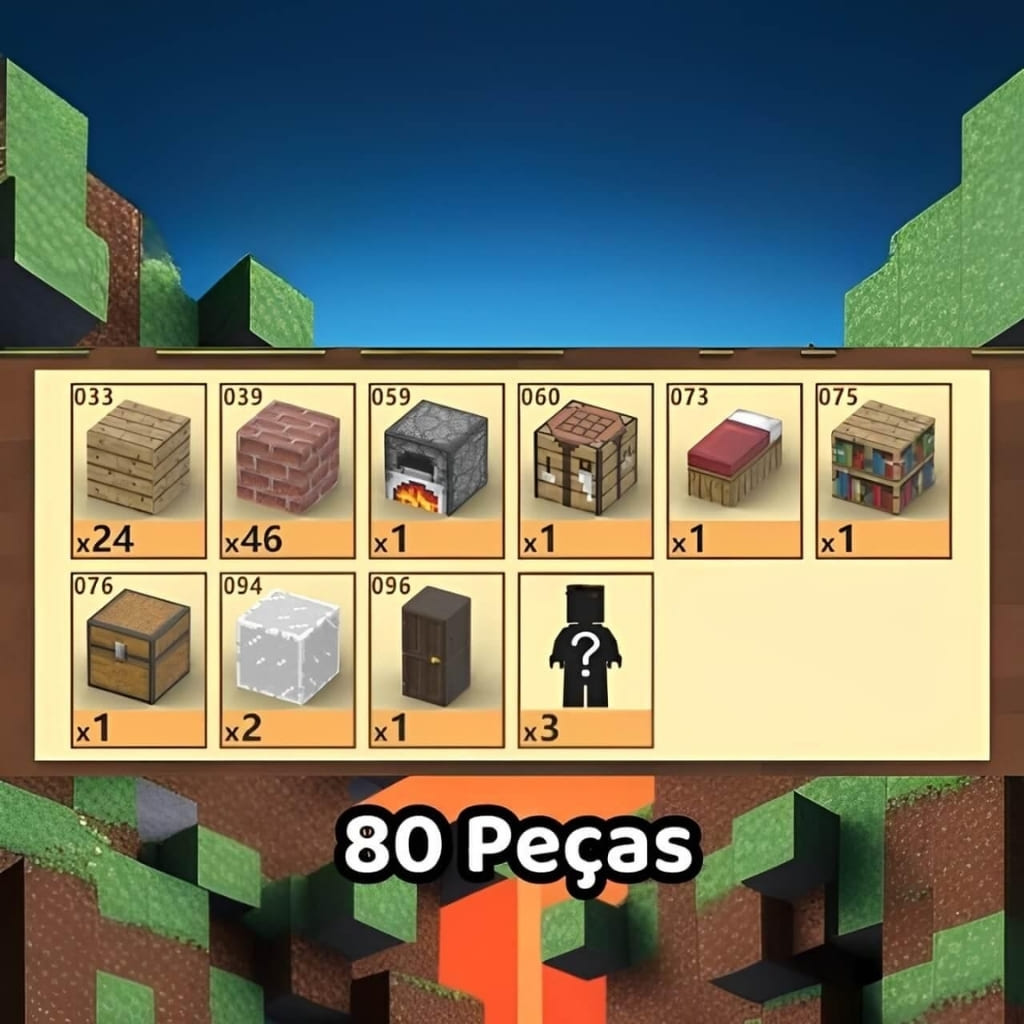 Peças dos Blocos Magneticos Minecraft - Casa Moderna