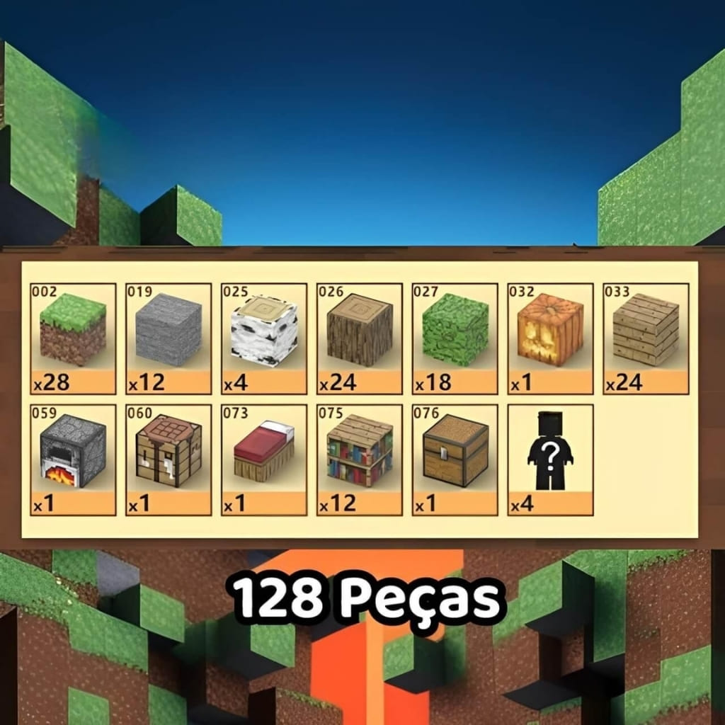 Peças do Blocos Magneticos Minecraft - Casa na Árvore