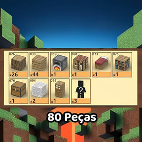 80 peças do Blocos Magneticos Minecraft - Casa no Campo