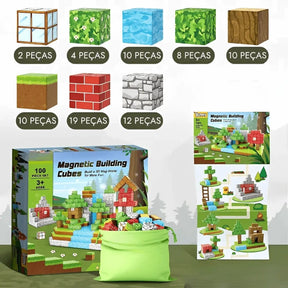 Blocos Magneticos Minecraft 100 peças