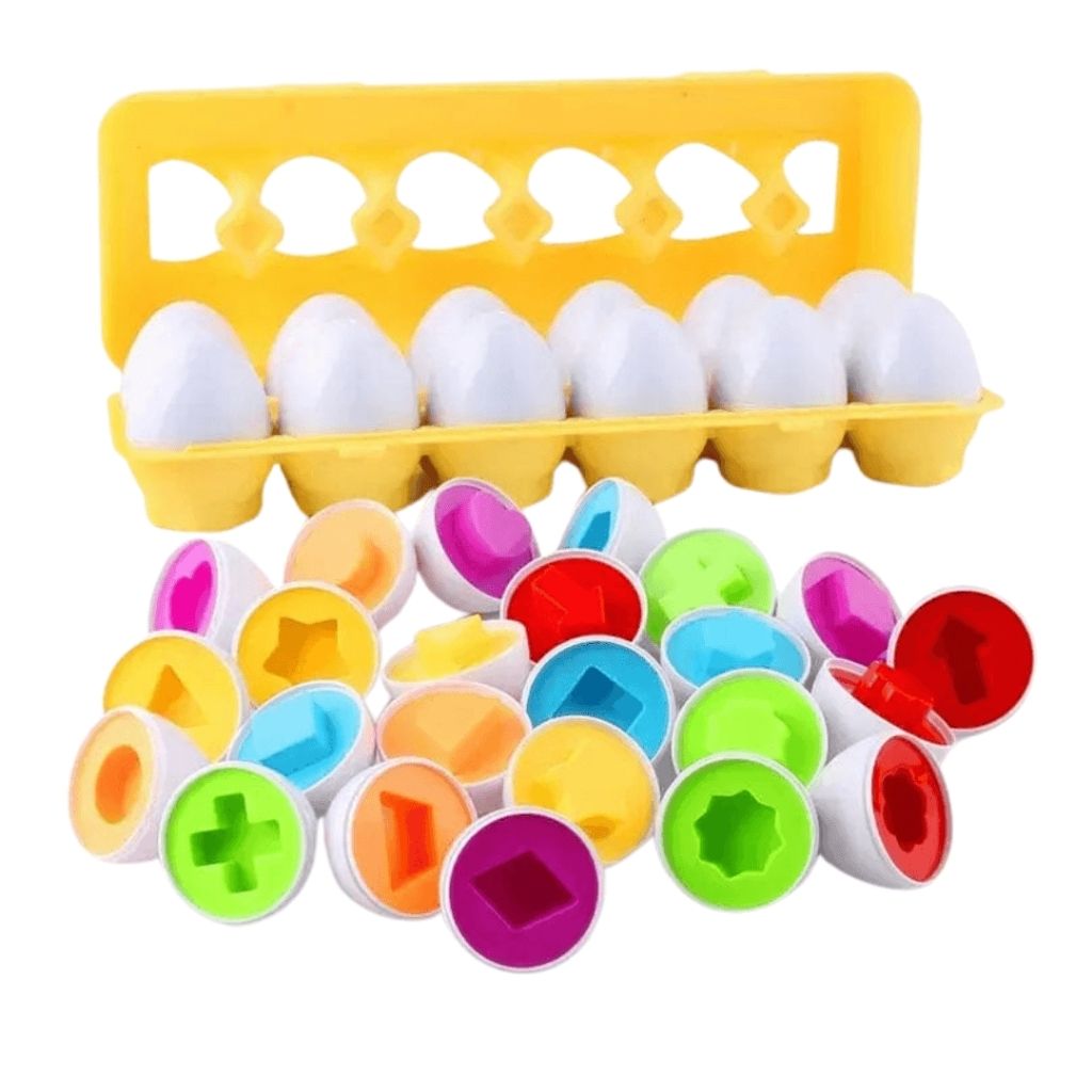 Brinquedo Educativo Ovos de Encaixar Geométricos - Montessori Brinquedos