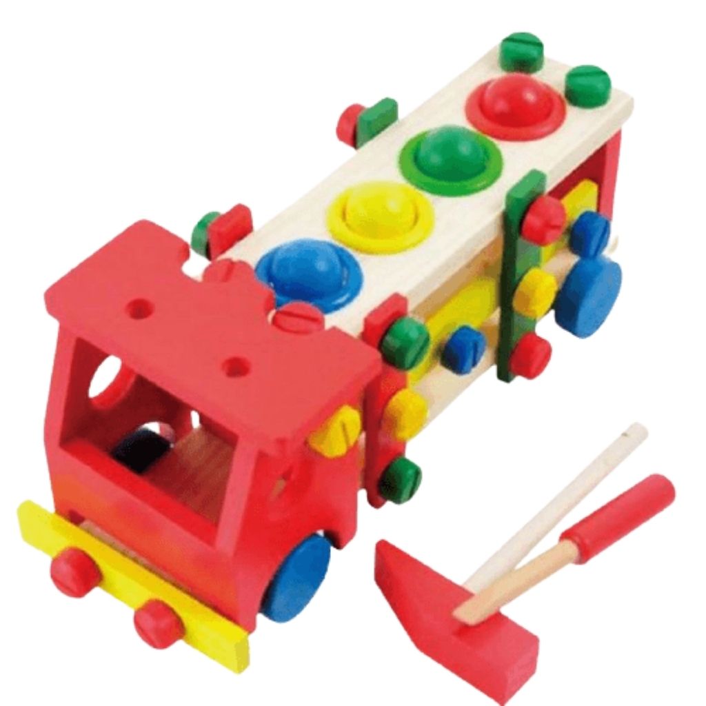 Brinquedo Montessori Caminhão de Madeira Grande