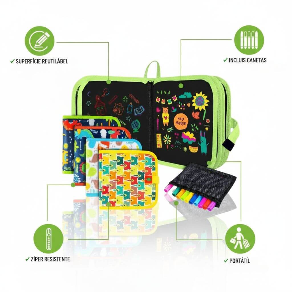 Caderno reutilizável Infantil 