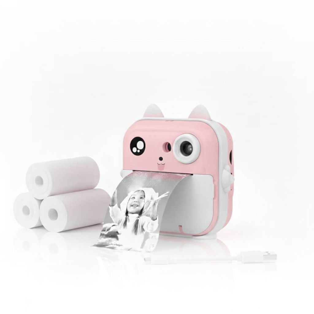 Câmera Infantil que Imprime Rosa 1080P HD - BuumBaa