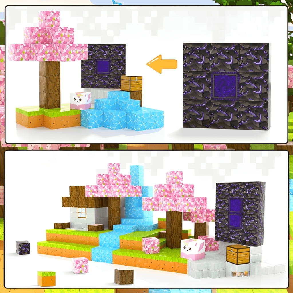 Blocos Magnéticos Minecraft Cerejeira Especial BuumBaa®