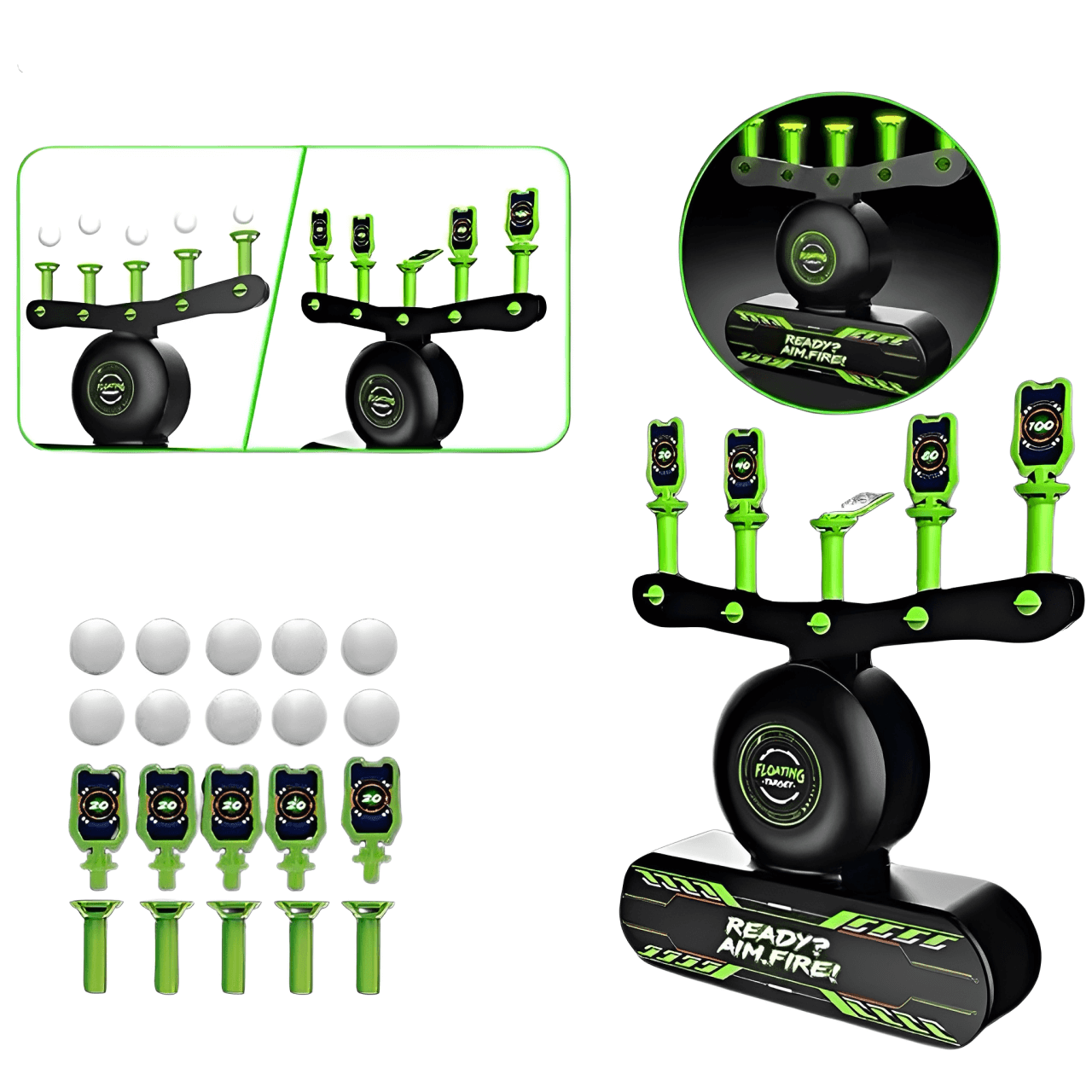 NightStrike BuumBaa® – Tiro ao Alvo Flutuante Brilha no Escuro