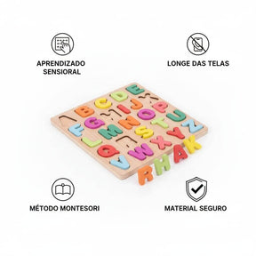 Brinquedo Montessori - Tabuleiro Cognitivo Alfabeto e Números
