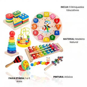 Brinquedos Montessori Kit 9 em 1 - Completo