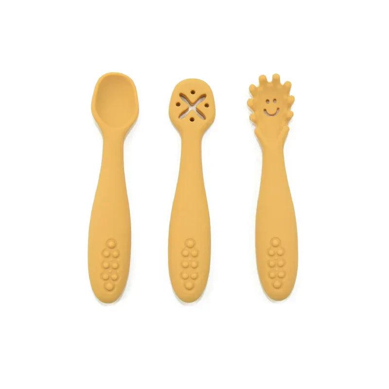 Kit 3 Colheres de Silicone Infantil | Livre de BPA - Buumbaa