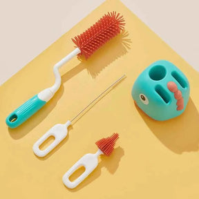 Kit Escova Limpadora De Mamadeira e Canudos | 4 Peças