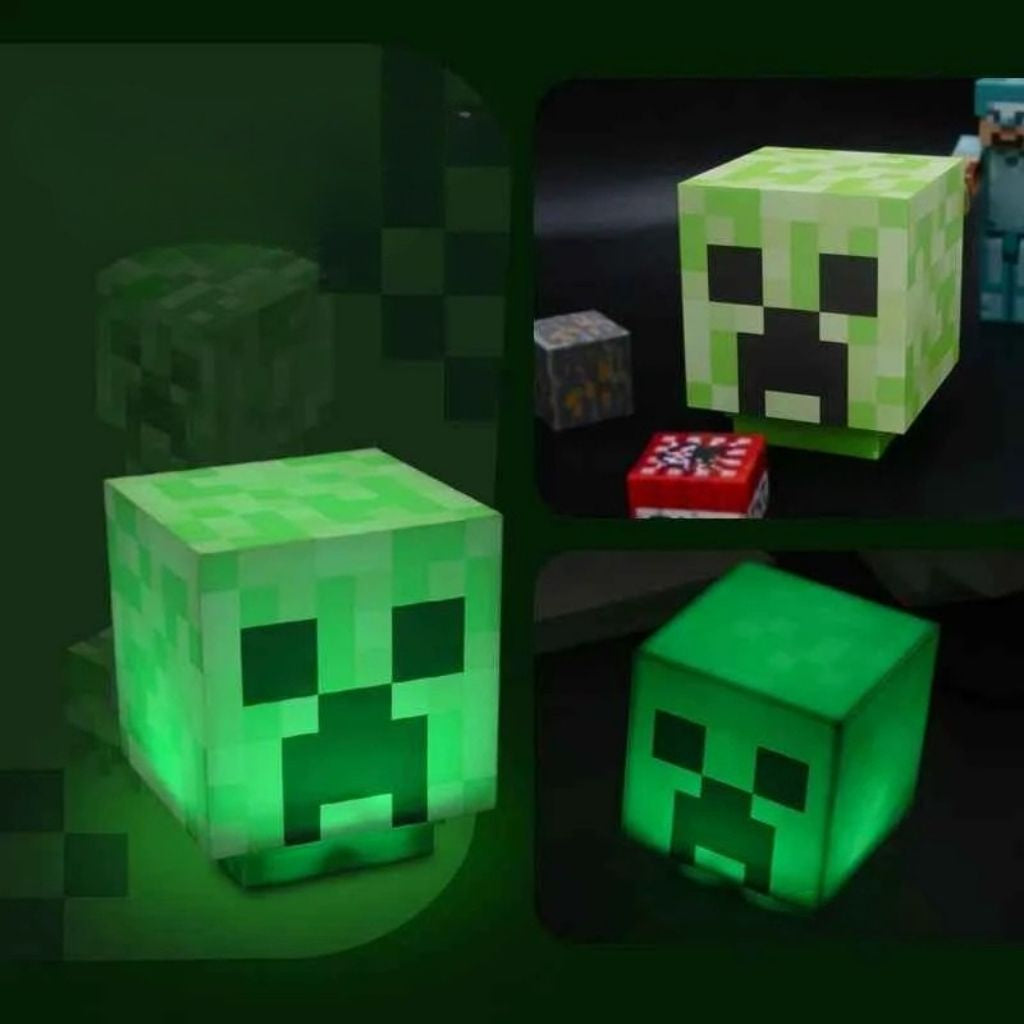Luminaria Infantil Minecraft Máscara de Creeper - BuumBaa