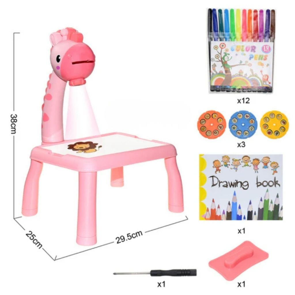 Mesa de Desenho Infantil de LED Rosa