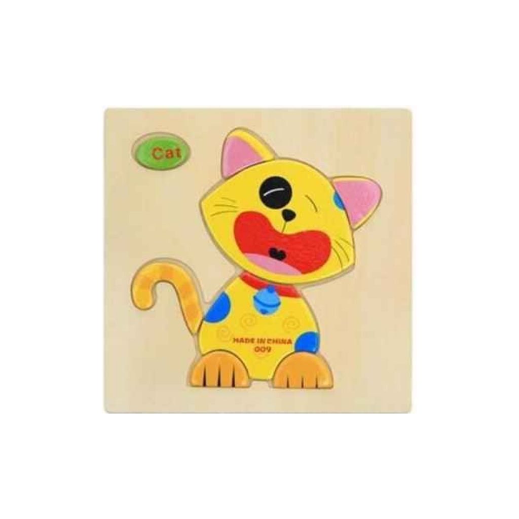 Quebra Cabeça 3D Madeira Gatinho 