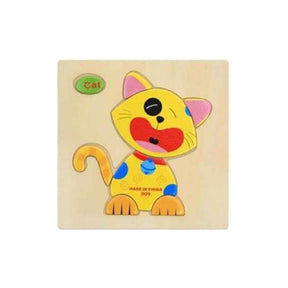 Quebra Cabeça 3D Madeira Gatinho 